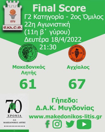 makedonikos litis agxialos 2021 2022